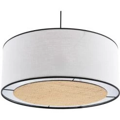 MILIBOO Suspension En Lin Blanc Et Rabane D50 Cm TRAVES - Blanc -France MILIBOO Soldes 2022 45093105 5