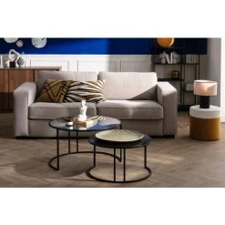 MILIBOO Coussin En Coton à Motif Brodé Bleu Gris 40 X 65 Cm ARTA - Bleu -France MILIBOO Soldes 2022 45262499 3