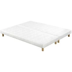 MILIBOO Lit 180 X 200 Cm Avec Sommiers Tapissiers Et Matelas Mémoire De Forme BENJI - Blanc Mat -France MILIBOO Soldes 2022 45703328 2