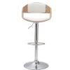 MILIBOO Tabouret De Bar Design Réglable Blanc Et Bois Clair EUSTACHE - Bois Clair / Blanc -France MILIBOO Soldes 2022 46001794 1