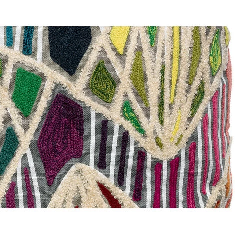 MILIBOO Coussin En Coton Brodé Multicolore 45 X 45 Cm ETIK - Multicolore 4 MILIBOO Coussin En Coton Brodé Multicolore 45 X 45 Cm ETIK - Multicolore – Image 2