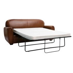 MILIBOO Canapé Convertible 3 Places En Cuir Marron Avec Matelas 9 Cm CLUB - Marron Mat -France MILIBOO Soldes 2022 46359896 3