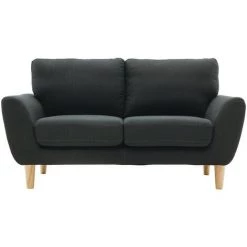 MILIBOO Canapé Scandinave 2 Places Tissu Gris Foncé ALICE - Gris Foncé