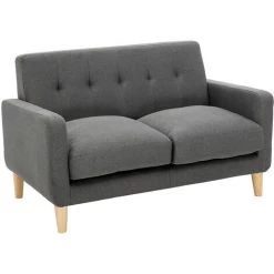 MILIBOO Canapé Scandinave 2 Places En Tissu Gris Foncé LUNA - Gris Foncé -France MILIBOO Soldes 2022 46450154 2