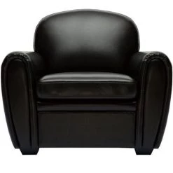MILIBOO Fauteuil Cuir Vintage Marron Foncé CLUB - Marron Foncé