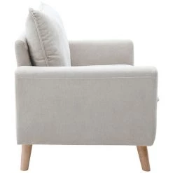 MILIBOO Canapé Scandinave 2 Places Effet Velours Grège JONAS - Naturel Velours -France MILIBOO Soldes 2022 46585058 3
