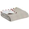 MILIBOO Plaid En Coton Avec Pompons Multicolores 140 X 200 Cm FILEA - Naturel