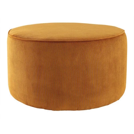 MILIBOO Pouf Rond En Velours Côtelé Jaune D70 Cm LOUIS - Jaune Velours 3 MILIBOO Pouf Rond En Velours Côtelé Jaune D70 Cm LOUIS - Jaune Velours