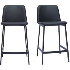 MILIBOO Tabourets De Bar Design Noirs H66 Cm (lot De 2) ARSENE - Noir