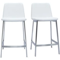 MILIBOO Tabourets De Bar Design Blancs H66 Cm (lot De 2) ARSENE - Blanc