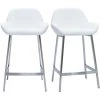 MILIBOO Tabourets De Bar Design Blancs Et Pieds Métal (lot De 2) RINGER - Blanc