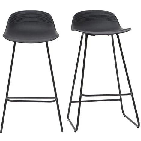 MILIBOO Tabourets De Bar Design Noirs H71 Cm (lot De 2) ELLA - Noir 3 MILIBOO Tabourets De Bar Design Noirs H71 Cm (lot De 2) ELLA - Noir