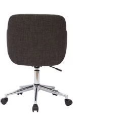 MILIBOO Fauteuil De Bureau Design En Tissu Gris Foncé Et Bois Noir SANDRO - Gris Foncé -France MILIBOO Soldes 2022 47181830 4