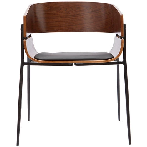 MILIBOO Chaise Design Noir Et Bois Foncé WESS - Noyer / Noir 3 MILIBOO Chaise Design Noir Et Bois Foncé WESS - Noyer / Noir