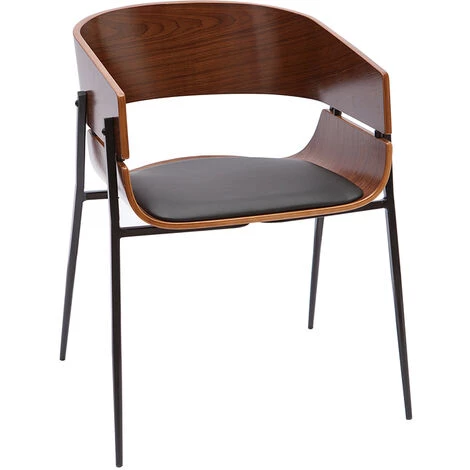 MILIBOO Chaise Design Noir Et Bois Foncé WESS - Noyer / Noir 4 MILIBOO Chaise Design Noir Et Bois Foncé WESS - Noyer / Noir – Image 2