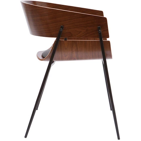 MILIBOO Chaise Design Noir Et Bois Foncé WESS - Noyer / Noir 5 MILIBOO Chaise Design Noir Et Bois Foncé WESS - Noyer / Noir – Image 3