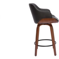 MILIBOO Tabouret De Bar Design Noir Et Bois Foncé H65 Cm LUCIEN - Noyer / Noir -France MILIBOO Soldes 2022 47181844 3