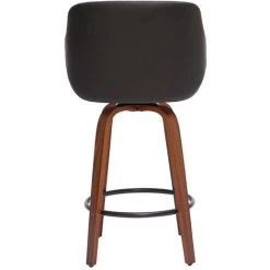 MILIBOO Tabouret De Bar Design Noir Et Bois Foncé H65 Cm LUCIEN - Noyer / Noir -France MILIBOO Soldes 2022 47181844 4