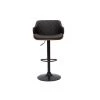 MILIBOO Tabouret De Bar Design Réglable Noir Et Bois Foncé LUCIEN - Noyer / Noir