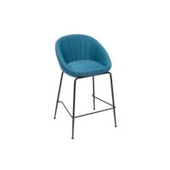 MILIBOO Tabourets De Bar Design Tissu Bleu Canard 65 Cm (lot De 2) SHERU - Bleu Canard -France MILIBOO Soldes 2022 47485767 3