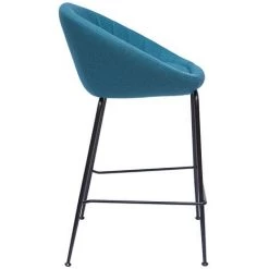 MILIBOO Tabourets De Bar Design Tissu Bleu Canard 65 Cm (lot De 2) SHERU - Bleu Canard -France MILIBOO Soldes 2022 47485767 4