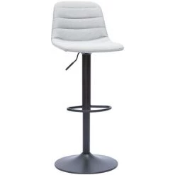 MILIBOO Tabourets De Bar Réglables En Tissu Gris Clair Et Métal (lot De 2) SAURY - Gris Clair -France MILIBOO Soldes 2022 47485773 3