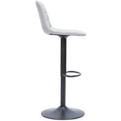 MILIBOO Tabourets De Bar Réglables En Tissu Gris Clair Et Métal (lot De 2) SAURY - Gris Clair -France MILIBOO Soldes 2022 47485773 4