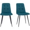 MILIBOO Chaises Design Velours Capitonnées Bleu Pétrole Et Métal Noir (lot De 2) ESCAPE - Bleu Pétrole Velours -France MILIBOO Soldes 2022 47908393 1