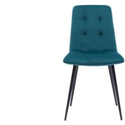 MILIBOO Chaises Design Velours Capitonnées Bleu Pétrole Et Métal Noir (lot De 2) ESCAPE - Bleu Pétrole Velours -France MILIBOO Soldes 2022 47908393 2