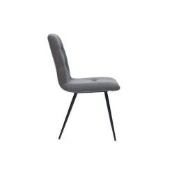 MILIBOO Chaises Design Capitonnées Tissu Gris Et Métal Noir (lot De 2) ESCAPE - Gris Foncé -France MILIBOO Soldes 2022 47908398 4
