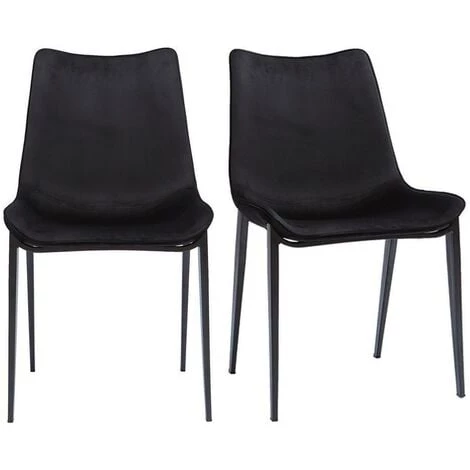 MILIBOO Chaises Design En Tissu Velours Noir Et Métal (lot De 2) BLAZE - Noir Velours 3 MILIBOO Chaises Design En Tissu Velours Noir Et Métal (lot De 2) BLAZE - Noir Velours
