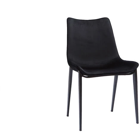 MILIBOO Chaises Design En Tissu Velours Noir Et Métal (lot De 2) BLAZE - Noir Velours 5 MILIBOO Chaises Design En Tissu Velours Noir Et Métal (lot De 2) BLAZE - Noir Velours – Image 3