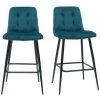 MILIBOO Tabourets De Bar Design En Tissu Velours Bleu Pétrole Et Métal H65 Cm (lot De 2) ESCAPE - Bleu Pétrole Velours -France MILIBOO Soldes 2022 47908415 1