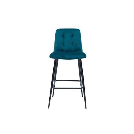 MILIBOO Tabourets De Bar Design En Tissu Velours Bleu Pétrole Et Métal H65 Cm (lot De 2) ESCAPE - Bleu Pétrole Velours 4 MILIBOO Tabourets De Bar Design En Tissu Velours Bleu Pétrole Et Métal H65 Cm (lot De 2) ESCAPE - Bleu Pétrole Velours – Image 2