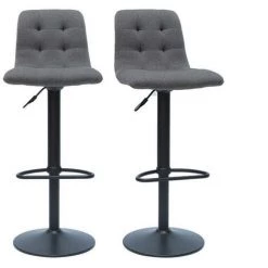 MILIBOO Tabourets De Bar Design Réglables Gris (lot De 2) ESCAPE - Gris Foncé