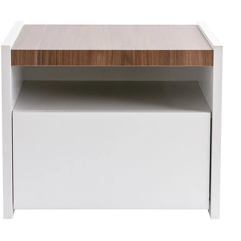 MILIBOO Tables De Chevet Design Avec Tiroir Blanc Mat Et Finition Noyer (lot De 2) VERDI - Noyer Mat 4 MILIBOO Tables De Chevet Design Avec Tiroir Blanc Mat Et Finition Noyer (lot De 2) VERDI - Noyer Mat – Image 2