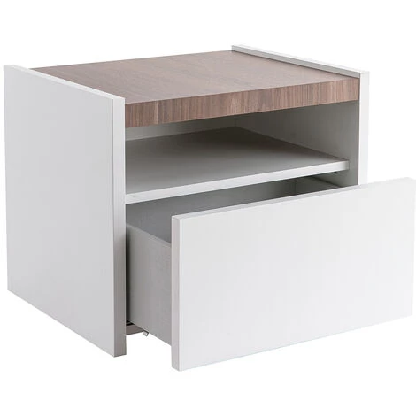 MILIBOO Tables De Chevet Design Avec Tiroir Blanc Mat Et Finition Noyer (lot De 2) VERDI - Noyer Mat 5 MILIBOO Tables De Chevet Design Avec Tiroir Blanc Mat Et Finition Noyer (lot De 2) VERDI - Noyer Mat – Image 3