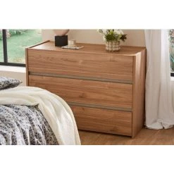 MILIBOO Commode Design 3 Tiroirs Finition Noyer L111 Cm ODE - Noyer -France MILIBOO Soldes 2022 48131223 3