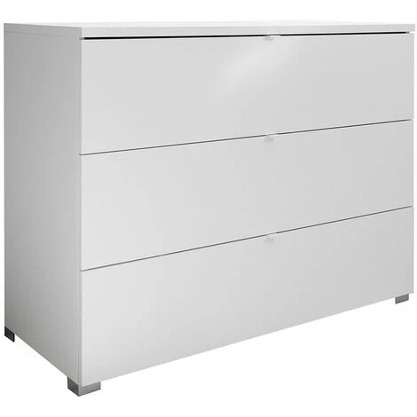 MILIBOO Commode Design 3 Tiroirs Blanc Mat L104 Cm LALY - Blanc Mat 3 MILIBOO Commode Design 3 Tiroirs Blanc Mat L104 Cm LALY - Blanc Mat