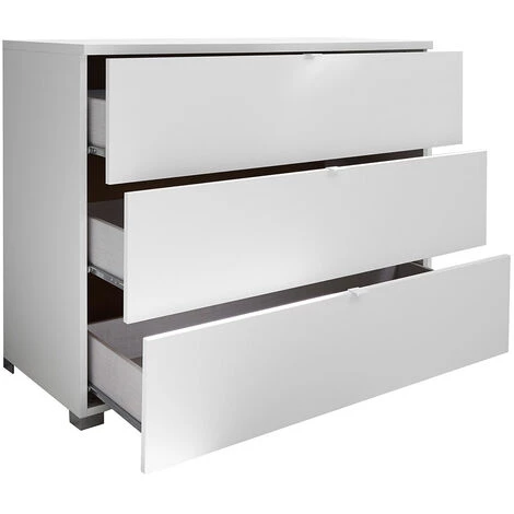 MILIBOO Commode Design 3 Tiroirs Blanc Mat L104 Cm LALY - Blanc Mat 4 MILIBOO Commode Design 3 Tiroirs Blanc Mat L104 Cm LALY - Blanc Mat – Image 2