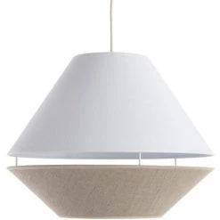 MILIBOO Suspension Design Lin Naturel Et Blanc D40 Cm KUPPEL - Blanc