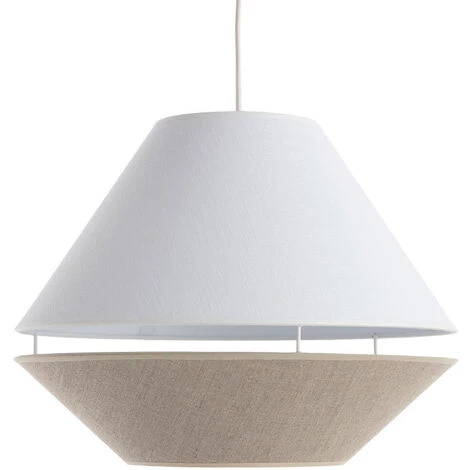 MILIBOO Suspension Design Lin Naturel Et Blanc D40 Cm KUPPEL - Blanc 3 MILIBOO Suspension Design Lin Naturel Et Blanc D40 Cm KUPPEL - Blanc