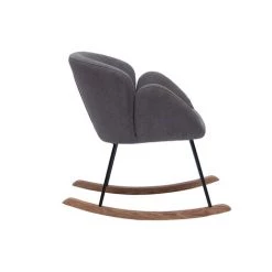 MILIBOO Rocking Chair Design Effet Velours Gris RHAPSODY - Gris Velours -France MILIBOO Soldes 2022 48190622 3