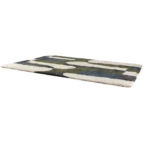 MILIBOO Tapis à Motif Abstrait Vert Bleu Beige Gris 160 X 230 Cm LUCIE - Vert 4 MILIBOO Tapis à Motif Abstrait Vert Bleu Beige Gris 160 X 230 Cm LUCIE - Vert – Image 2