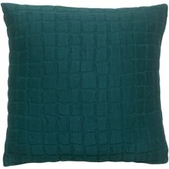 MILIBOO Coussin En Coton Texturé Bleu Pétrole 45 X 45 Cm WAFLE - Bleu Pétrole