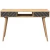 MILIBOO Console En Manguier Massif Avec 2 Tiroirs Anthracite Et Doré L120 Cm WALTER - Bois Clair / Noir -France MILIBOO Soldes 2022 48913044 1