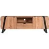 MILIBOO Meuble TV En Acacia Massif Et Métal Noir L150 Cm ALVARO - Naturel
