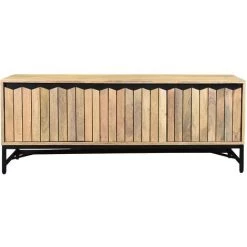 MILIBOO Meuble TV Manguier Massif Et Métal L130 Cm ESTY - Naturel