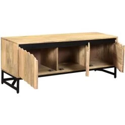 MILIBOO Meuble TV Manguier Massif Et Métal L130 Cm ESTY - Naturel -France MILIBOO Soldes 2022 48913056 3