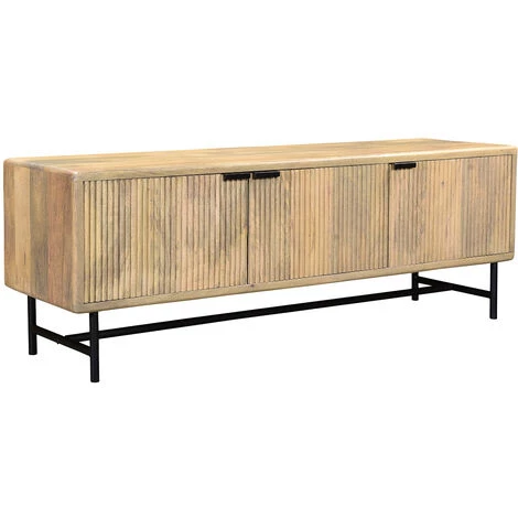 MILIBOO Meuble TV Manguier Et Métal L145 Cm JUNO-MORISSON - Naturel 4 MILIBOO Meuble TV Manguier Et Métal L145 Cm JUNO-MORISSON - Naturel – Image 2